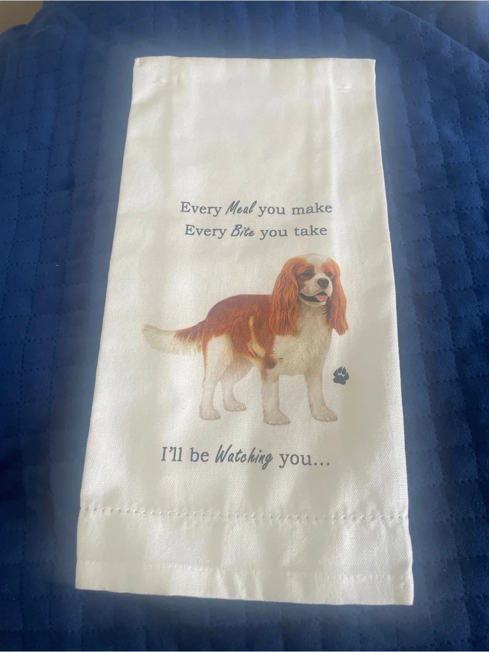 King Charles Cavalier Cotton Kitchen Towel  by E & S Pets NWOT